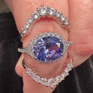 Bomb Party Tanzanite Ring 3 Pack Size 9 OG